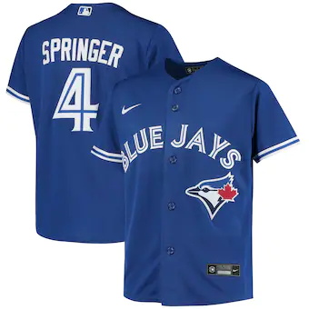 youth nike george springer royal toronto blue jays alternate replica player jersey